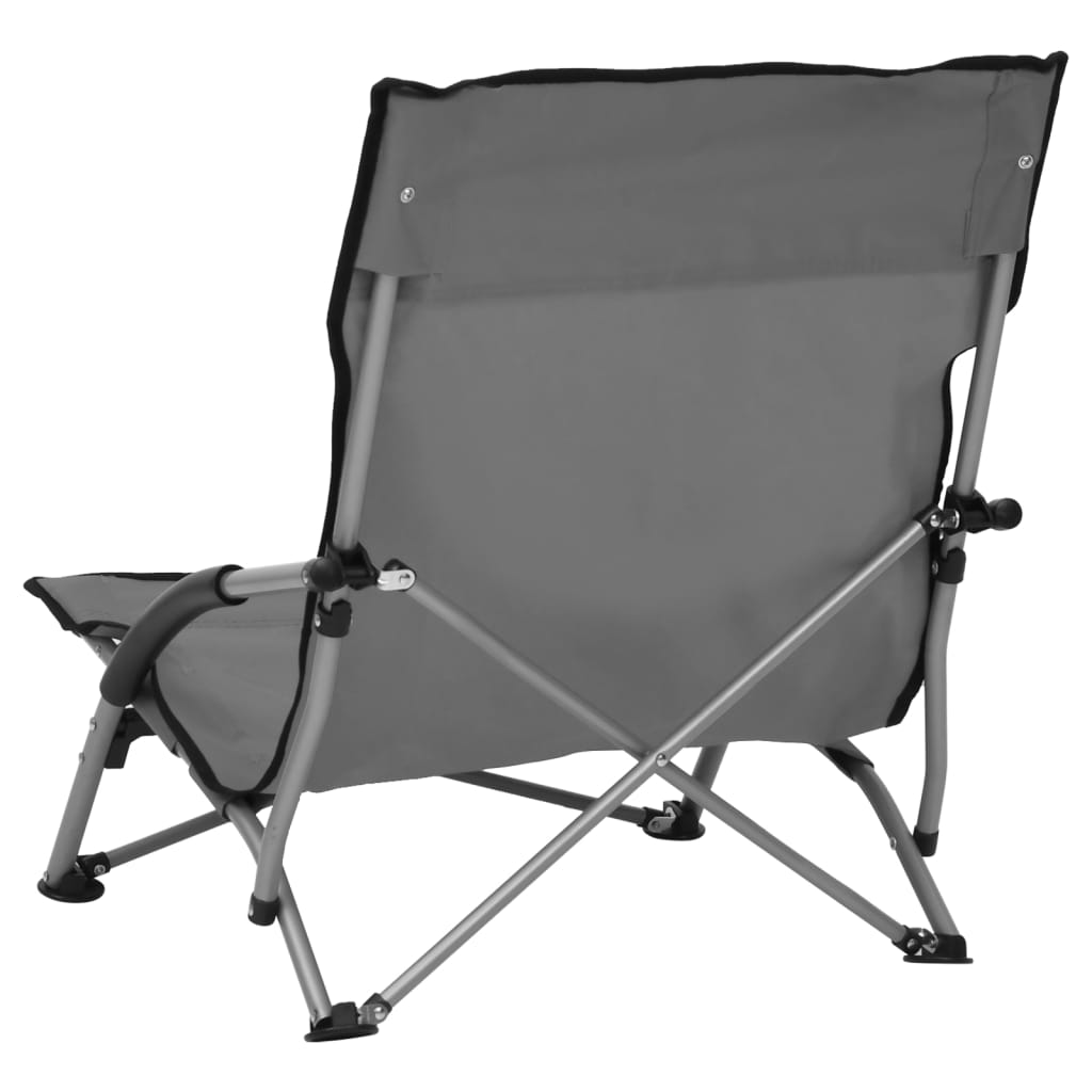 Folding Beach Chairs 2 Pcs Fabric