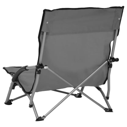 Folding Beach Chairs 2 Pcs Fabric