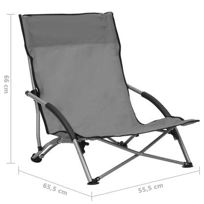 Folding Beach Chairs 2 Pcs Fabric
