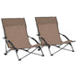 Folding Beach Chairs 2 Pcs Fabric