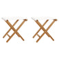 Folding Chairs 2 Pcs Solid Teak Wood And Fabric