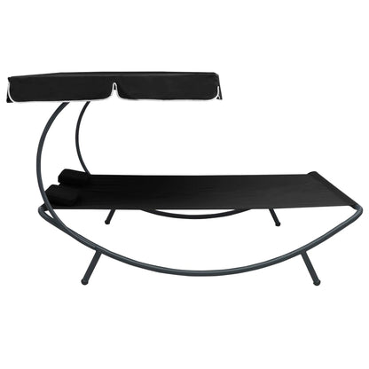 Outdoor Lounge Bed With Canopy And Pillows