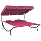 Outdoor Lounge Bed With Canopy And Pillows