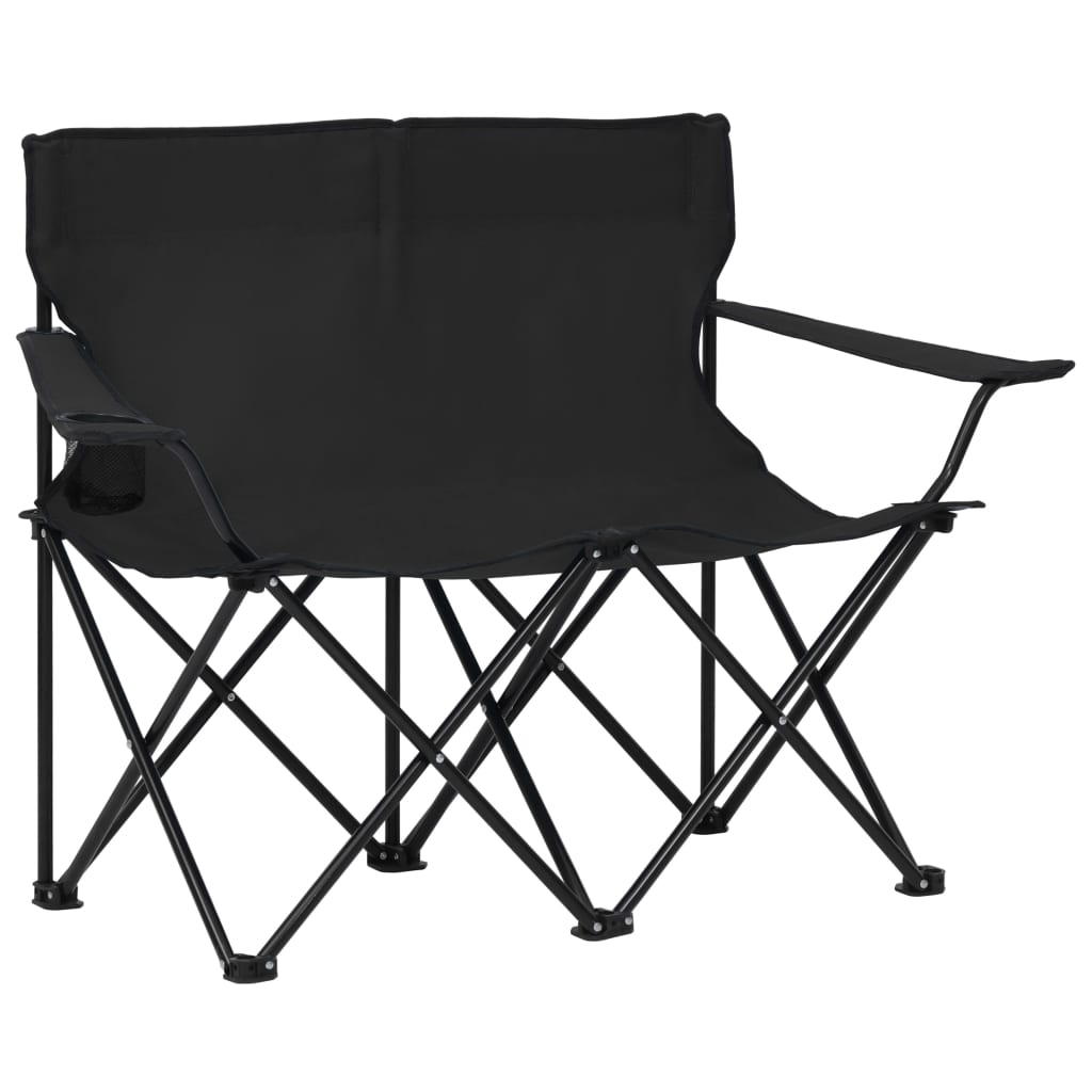 2-Seater Foldable Camping Chair Steel And Fabric