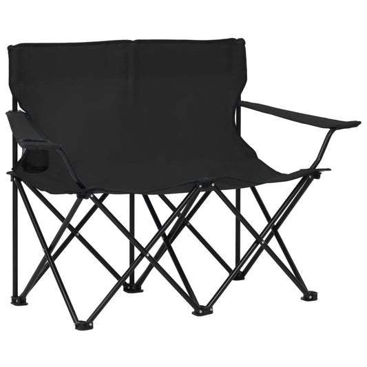 2-Seater Foldable Camping Chair Steel And Fabric