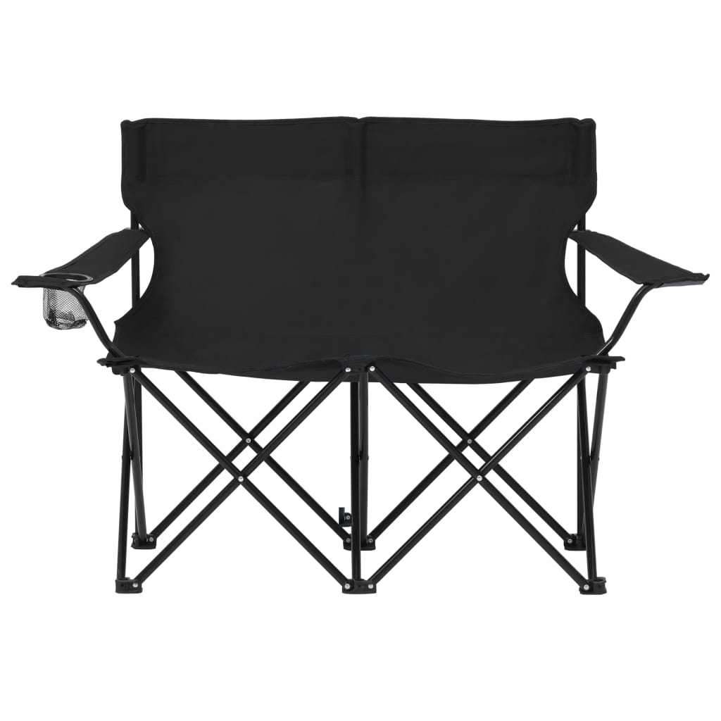 2-Seater Foldable Camping Chair Steel And Fabric