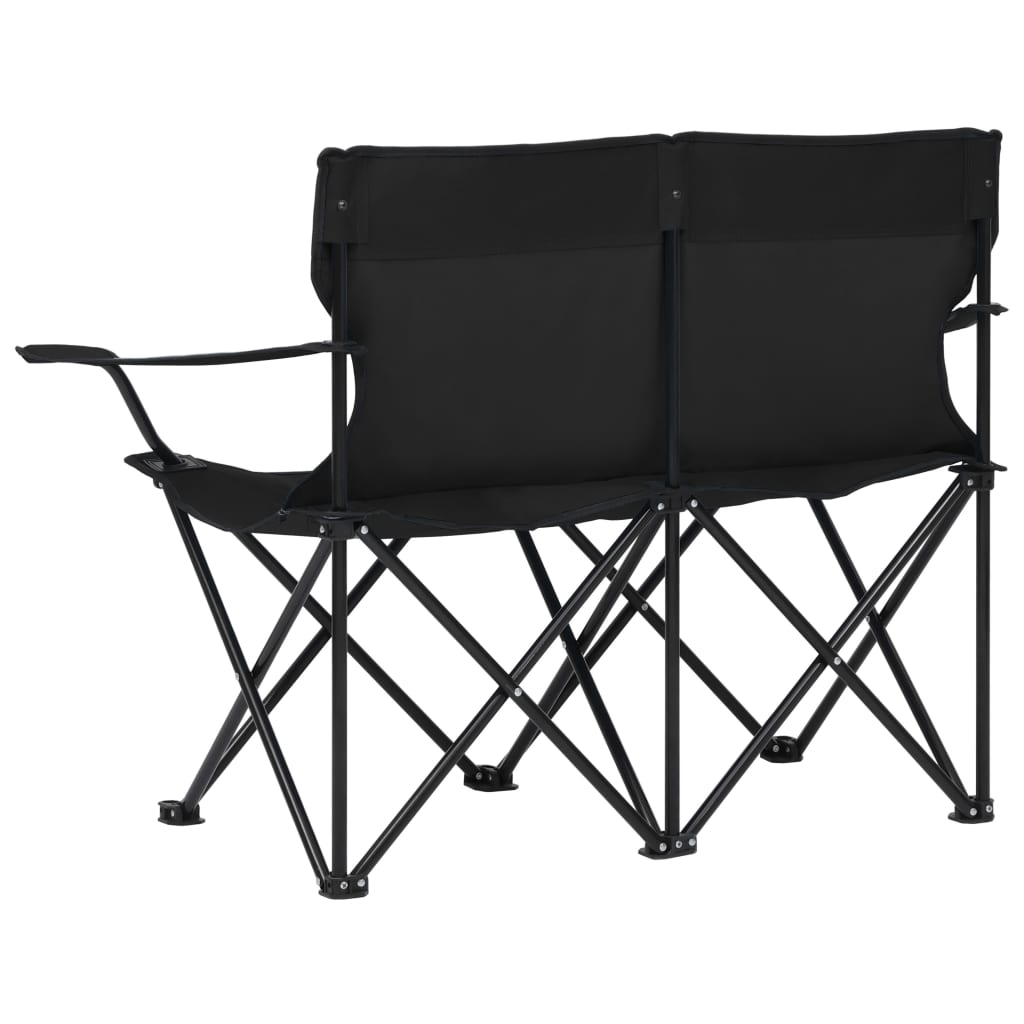 2-Seater Foldable Camping Chair Steel And Fabric