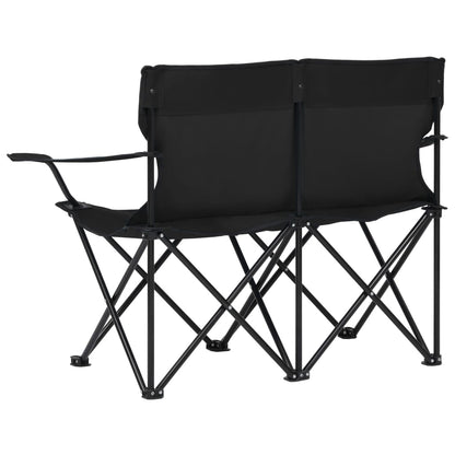 2-Seater Foldable Camping Chair Steel And Fabric
