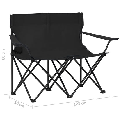 2-Seater Foldable Camping Chair Steel And Fabric
