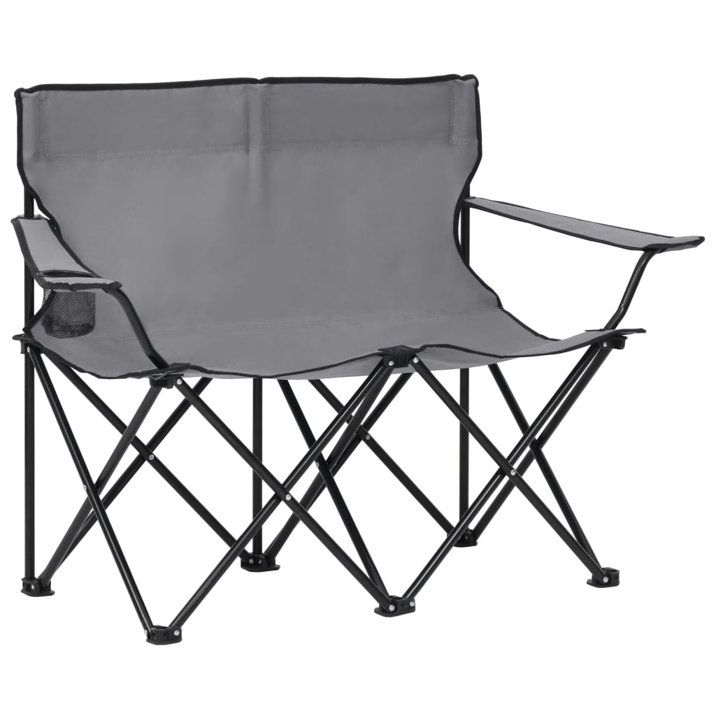 2-Seater Foldable Camping Chair Steel And Fabric