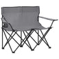 2-Seater Foldable Camping Chair Steel And Fabric