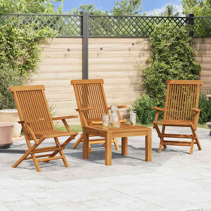 Folding Garden Chairs 4 Pcs Solid Teak Wood