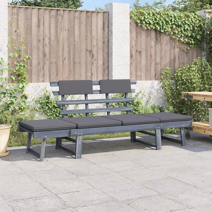 Garden Bench With Cushions 2-In-1 190 Cm Solid Acacia Wood