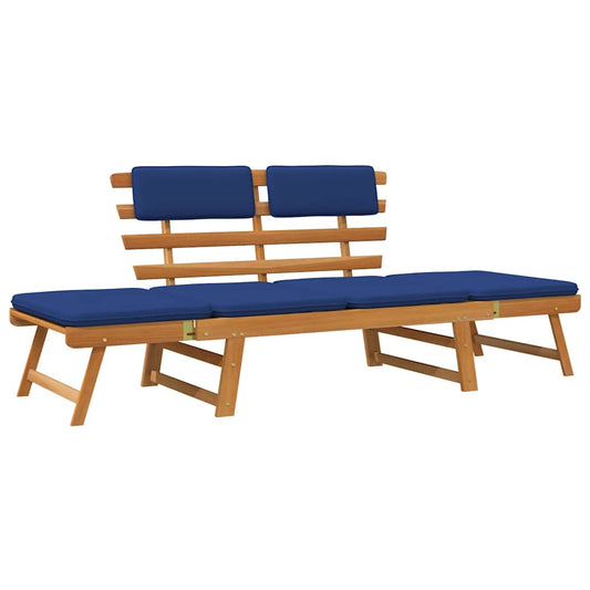Garden Bench With Cushions 2-In-1 190 Cm Solid Acacia Wood