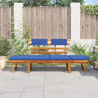 Garden Bench With Cushions 2-In-1 190 Cm Solid Acacia Wood
