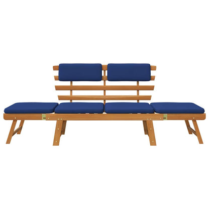 Garden Bench With Cushions 2-In-1 190 Cm Solid Acacia Wood