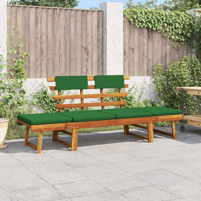 Garden Bench With Cushions 2-In-1 190 Cm Solid Acacia Wood