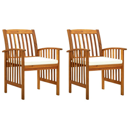 Garden Dining Chairs 4 Pcs With Cushions Solid Wood Acacia