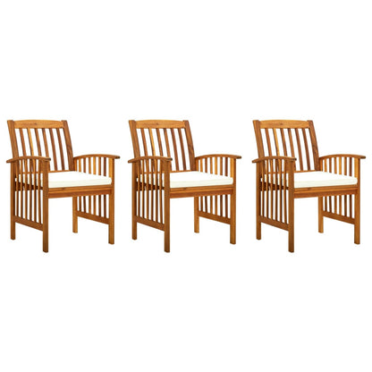 Garden Dining Chairs 4 Pcs With Cushions Solid Wood Acacia