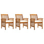 Garden Dining Chairs 4 Pcs With Cushions Solid Wood Acacia