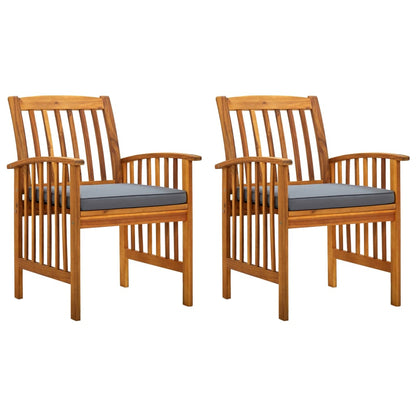 Garden Dining Chairs 4 Pcs With Cushions Solid Wood Acacia