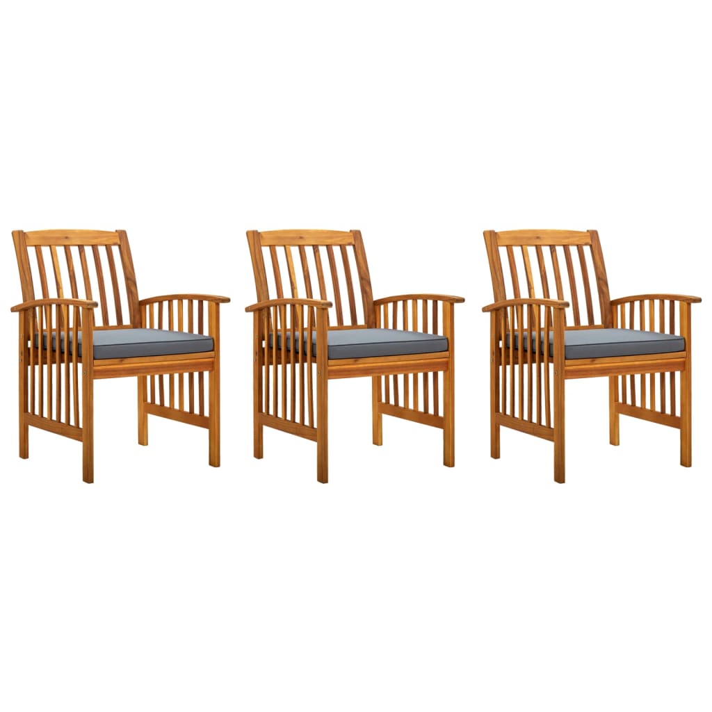 Garden Dining Chairs 4 Pcs With Cushions Solid Wood Acacia