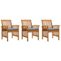 Garden Dining Chairs 4 Pcs With Cushions Solid Wood Acacia