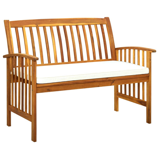 Garden Bench With Cushion Solid Acacia Wood