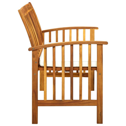 Garden Bench With Cushion Solid Acacia Wood