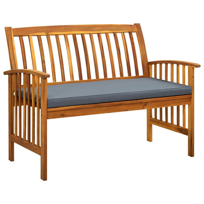 Garden Bench With Cushion Solid Acacia Wood