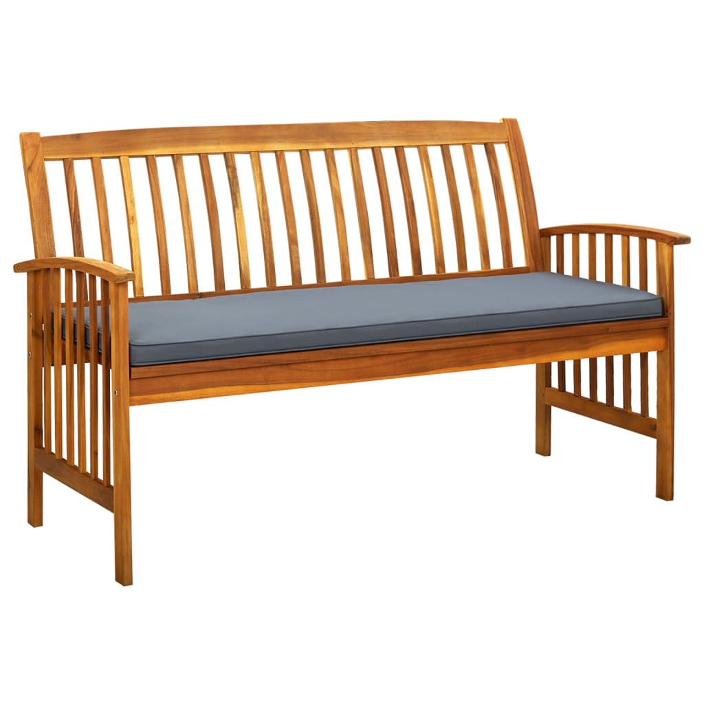 Garden Bench With Cushion Solid Acacia Wood