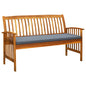 Garden Bench With Cushion Solid Acacia Wood