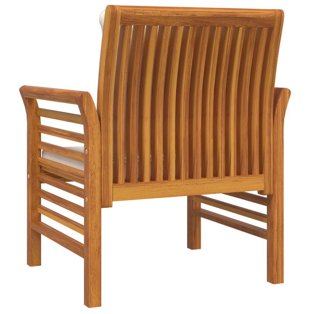 Sofa Chairs With Cushions 2 Pcs Solid Wood Acacia
