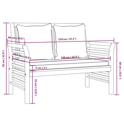 Sofa Bench With Cushions Solid Wood Acacia