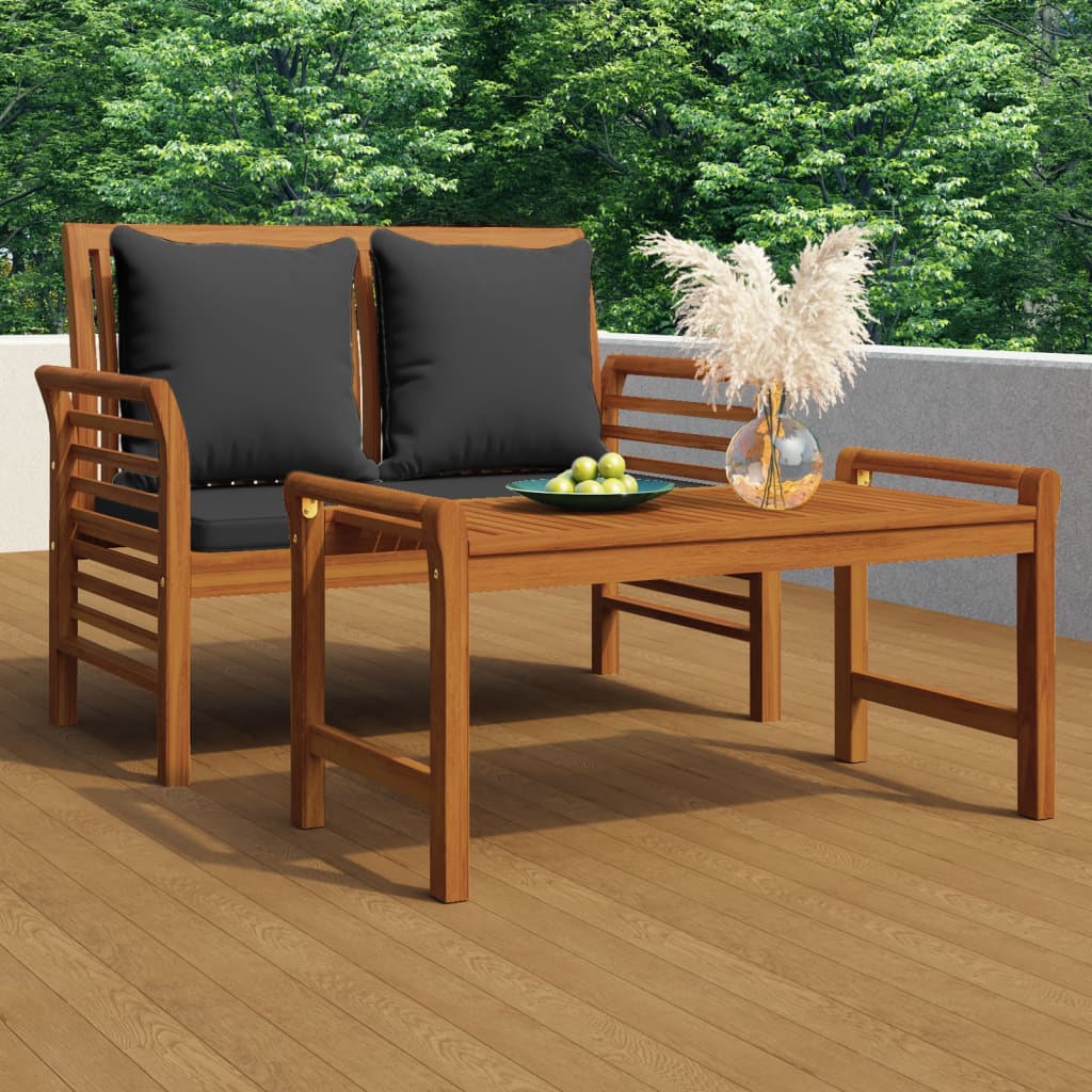 Sofa Bench With Cushions Solid Wood Acacia