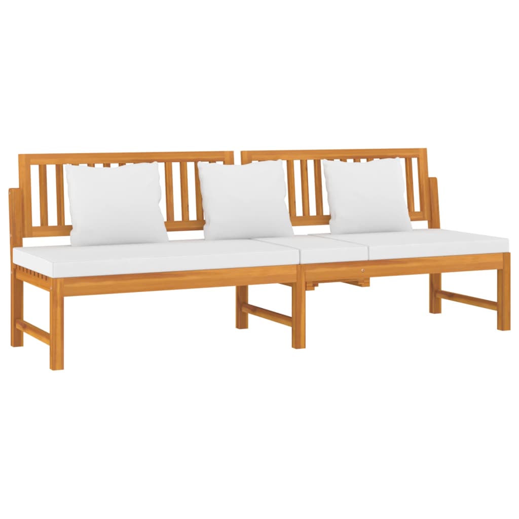 Day Bed With Cushion 200X60X75 Cm Solid Wood Acacia