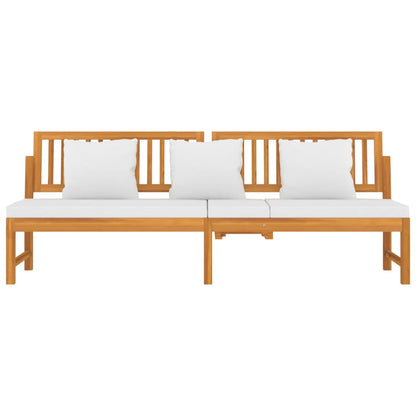 Day Bed With Cushion 200X60X75 Cm Solid Wood Acacia