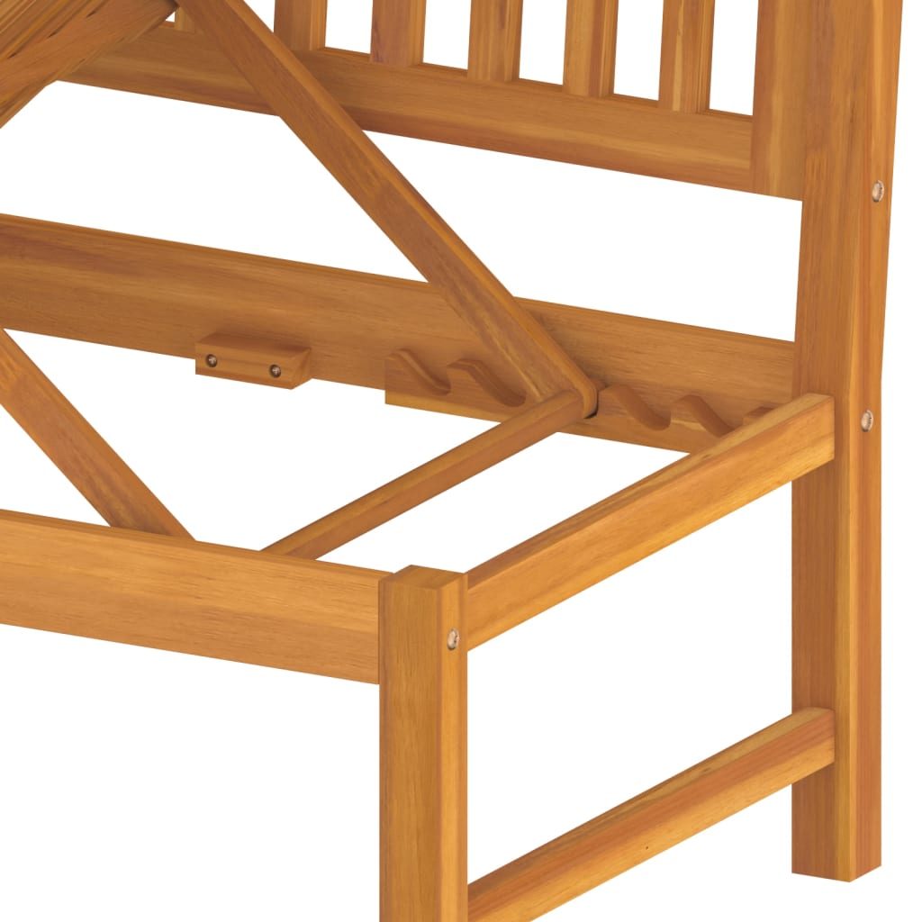 Day Bed With Cushion 200X60X75 Cm Solid Wood Acacia