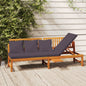 Day Bed With Cushion 200X60X75 Cm Solid Wood Acacia