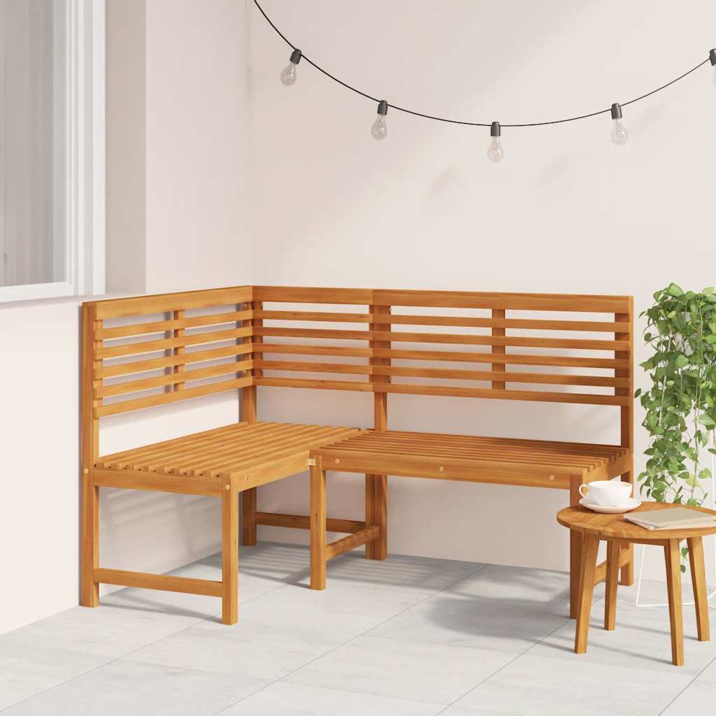Garden Corner Bench 140 Cm Solid Acacia Wood