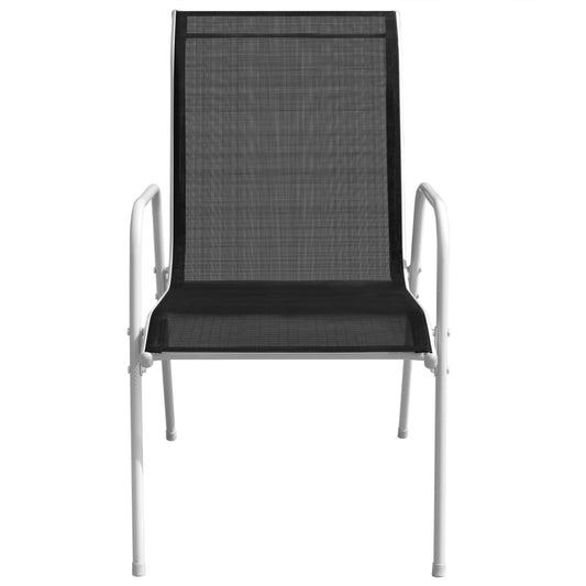Stackable Garden Chairs 2 Pcs Steel And Textilene Black