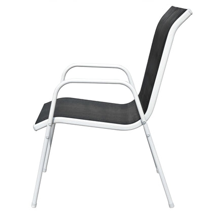 Stackable Garden Chairs 2 Pcs Steel And Textilene Black