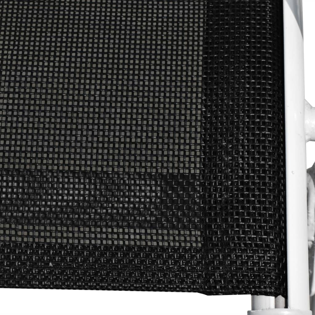 Stackable Garden Chairs 2 Pcs Steel And Textilene Black