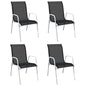 Stackable Garden Chairs 2 Pcs Steel And Textilene Black