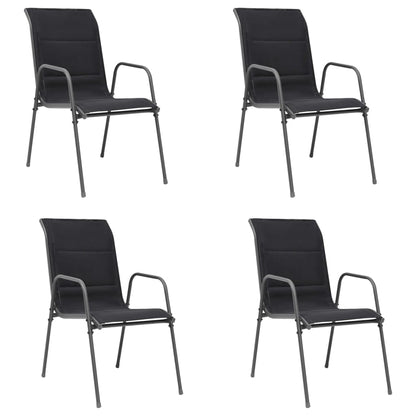 Stackable Garden Chairs 2 Pcs Steel And Textilene Black