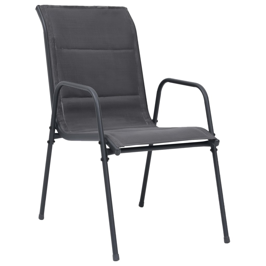 Stackable Garden Chairs 6 Pcs Steel And Textilene Anthracite