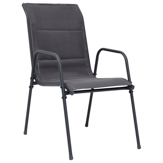 Stackable Garden Chairs 6 Pcs Steel And Textilene Anthracite