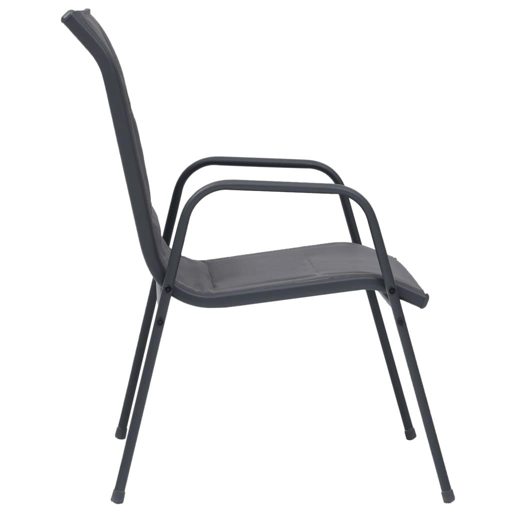 Stackable Garden Chairs 6 Pcs Steel And Textilene Anthracite