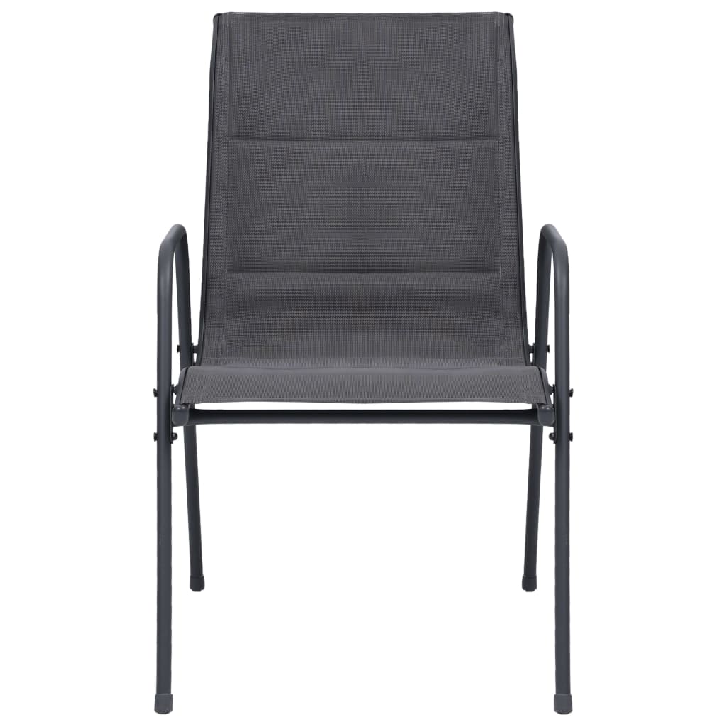 Stackable Garden Chairs 6 Pcs Steel And Textilene Anthracite