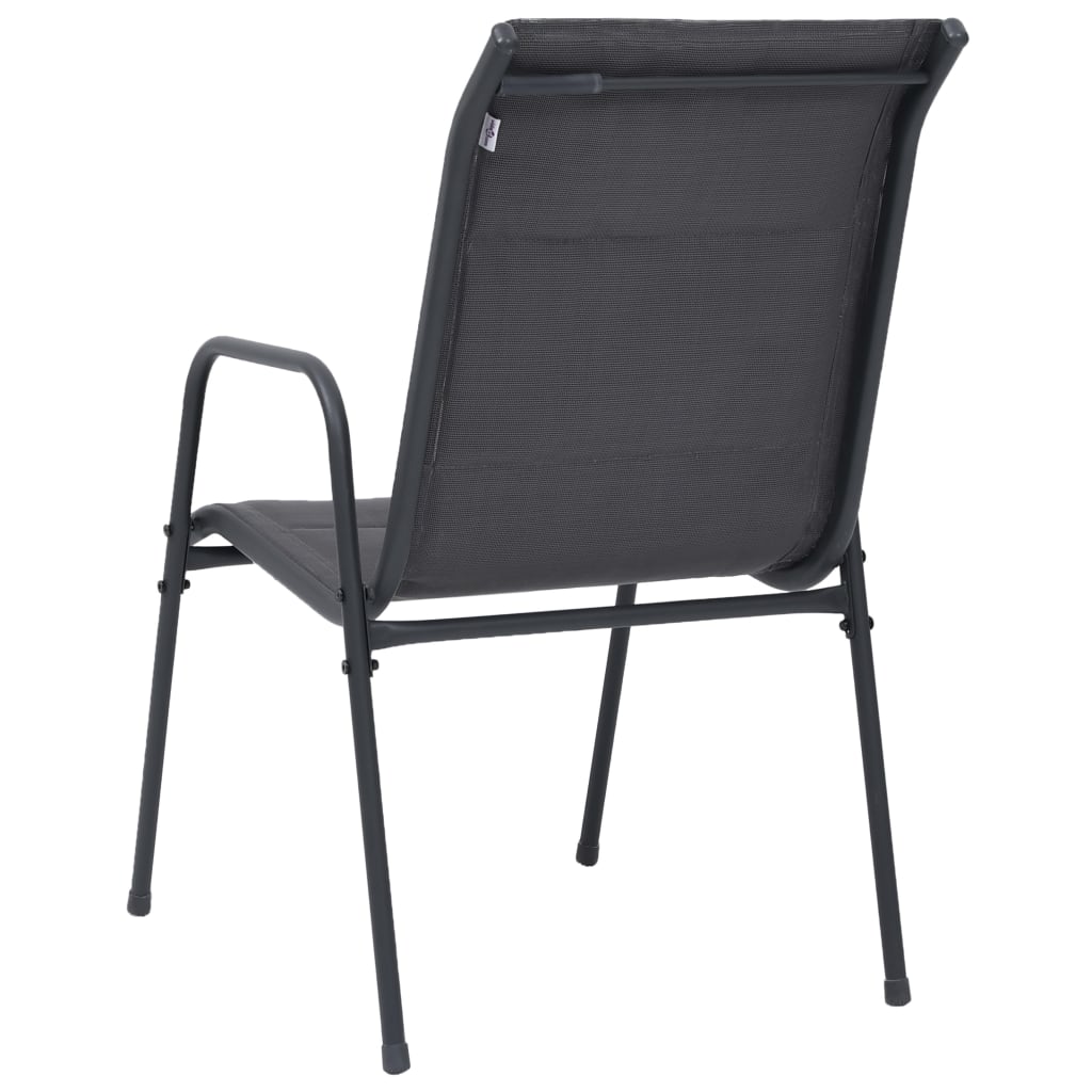 Stackable Garden Chairs 6 Pcs Steel And Textilene Anthracite